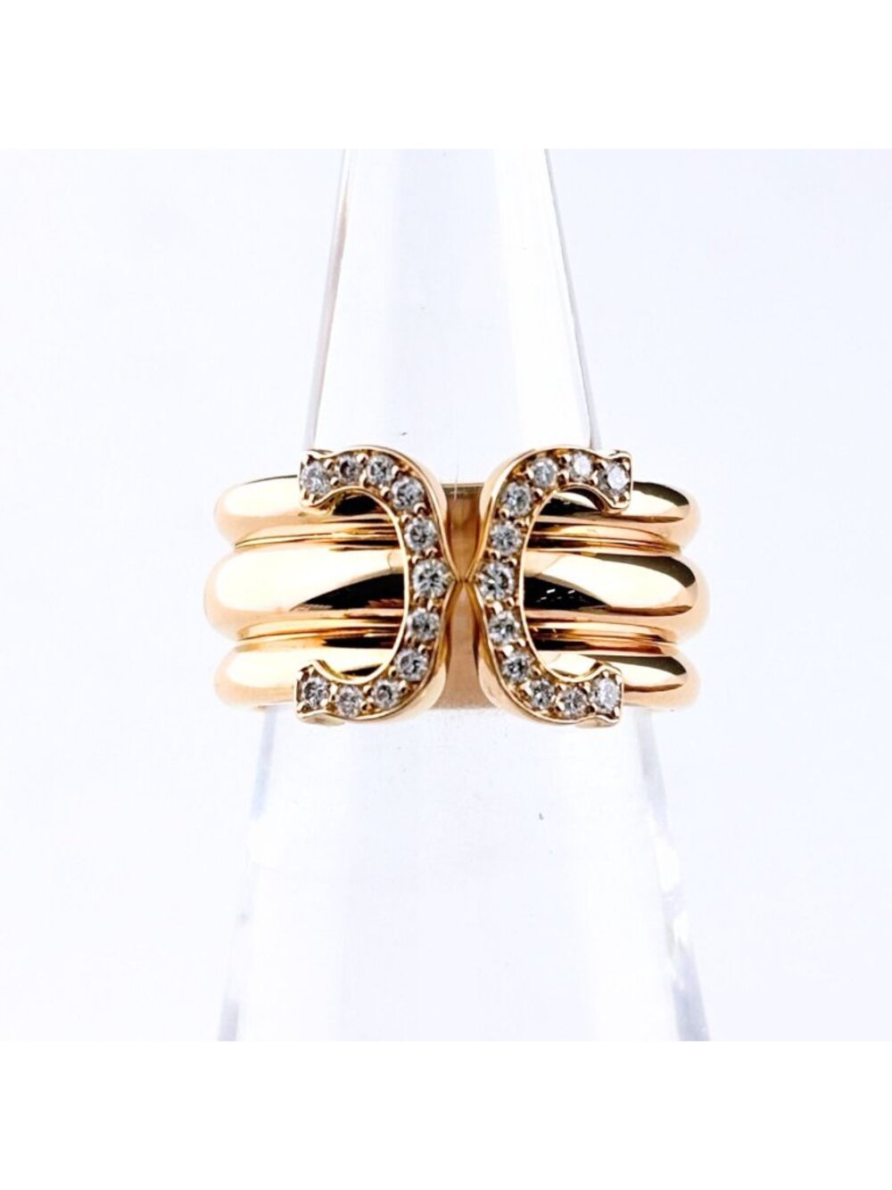 Cartier 2C de Bull Diamond Pink Gold Ring Melee